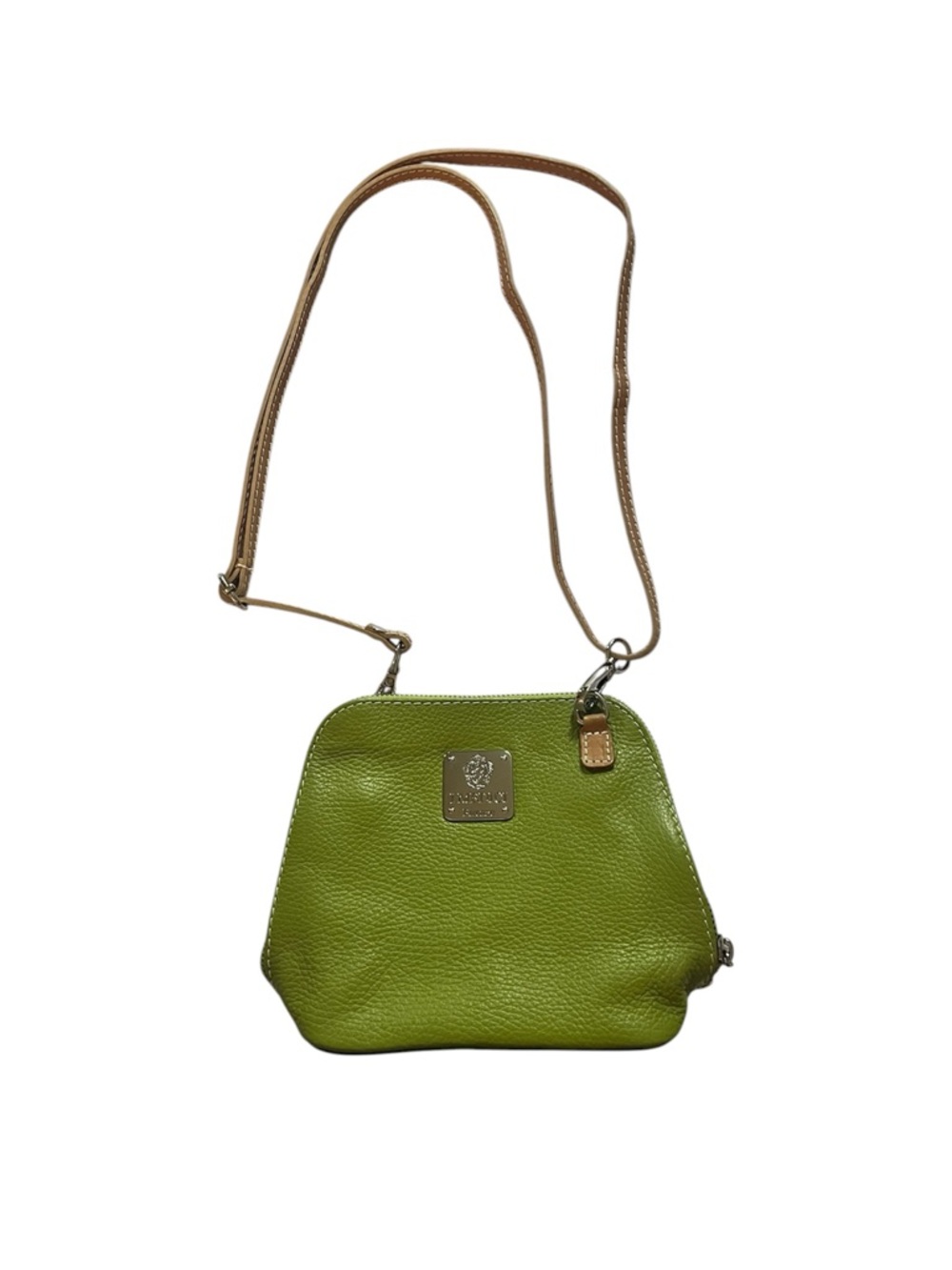 Cerulean Green Leather Crossbody Bag I Medici.